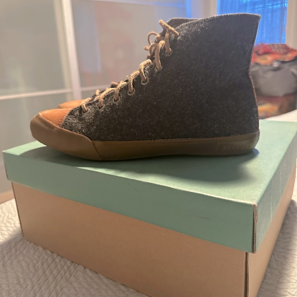 Seavees Army Issue High Shoe In Carbon (Grey) Woo… - image 2